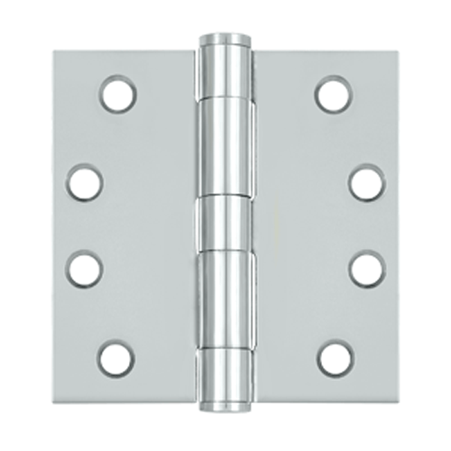 DELTANA 4 Inch x 4 Inch Heavy Duty Steel Hinge (Chrome Finish)