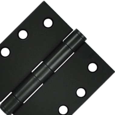 DELTANA 4 Inch x 4 Inch Heavy Duty Steel Hinge (Paint Black Finish)