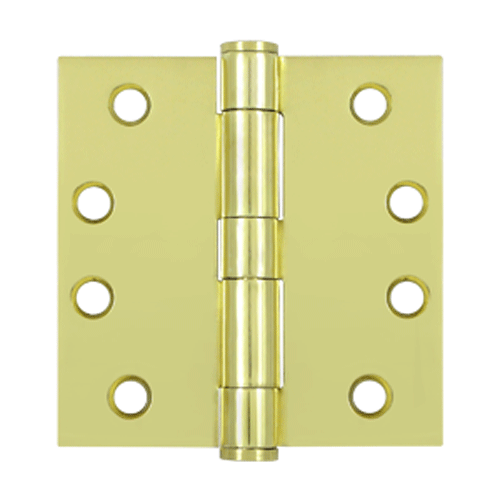 DELTANA 4 Inch x 4 Inch Heavy Duty Steel Hinge (Polished Brass Finish)