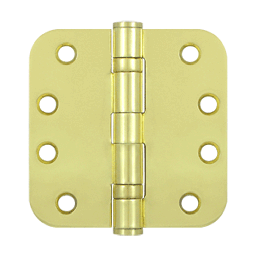 DELTANA 4 Inch x 4 Inch Heavy Duty Steel Hinge (Polished Brass Finish)