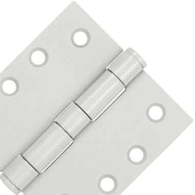 DELTANA 4 Inch x 4 Inch Heavy Duty Steel Hinge (White Finish)