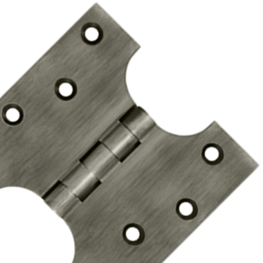 4 Inch x 4 Inch Solid Brass Parliament Hinge (Antique Nickel Finish) DELTANA