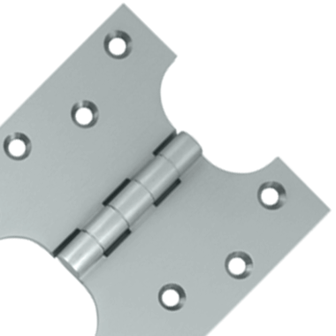 4 Inch x 4 Inch Solid Brass Parliament Hinge (Brushed Chrome Finish)