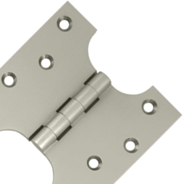 4 Inch x 4 Inch Solid Brass Parliament Hinge (Brushed Nickel Finish)