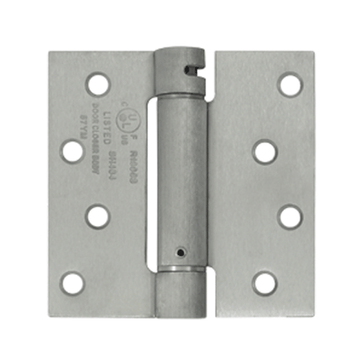 4 Inch x 4 Inch Stainless Steel Spring Hinge (Square Corner, Brushed Finish)
