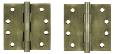 4 X 4 Inch Solid Brass Hinge Interchangeable Finials (Square Corner, Bronze Medium Finish)