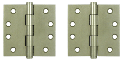 4 X 4 Inch Solid Brass Hinge Interchangeable Finials (Square Corner, White Bronze Light Finish)