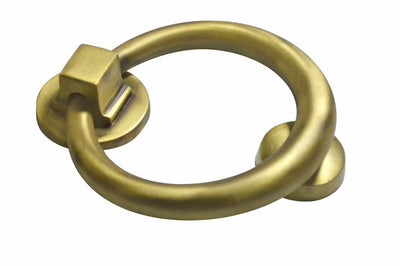 5 1/2 Inch (3 1/2 Inch c-c) Solid Brass Traditional Ring Door Knocker (Antique Brass Finish)