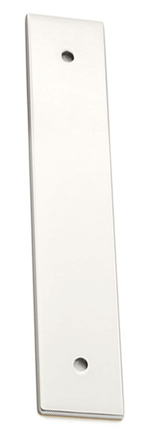5 1/4 Inch (4 Inch c-c) Solid Brass Art Deco Rectangular Back Plate (Polished Chrome Finish)