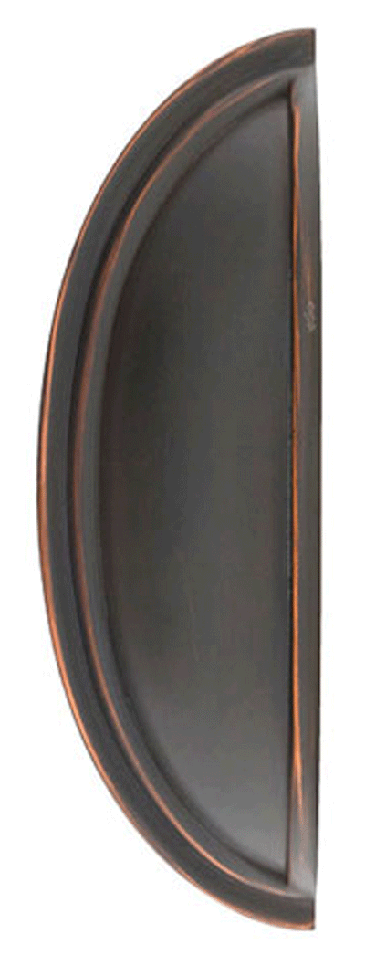 5 1/4 Inch (4 Inch c-c) Solid Brass Cup Pull (Oil Rubbed Bronze Finish)