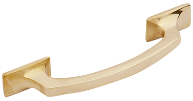 5 1/4 Inch Overall (3 3/4 Inch c-c) Traditional Solid Brass Pull (Polished Brass Finish)