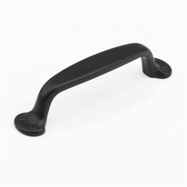 5 1/8 Inch (4 Inch c-c) Country Style Pull (Matte Black Finish)