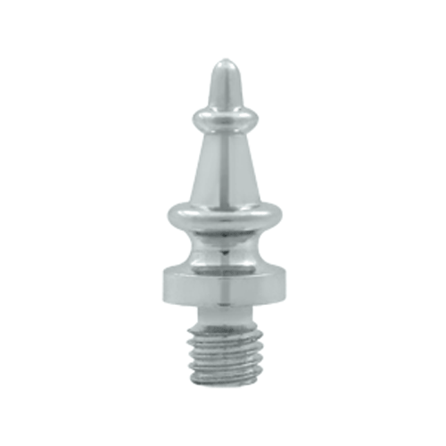 5/8 Inch Solid Brass Steeple Tip Cabinet Finial (Chrome Finish)
