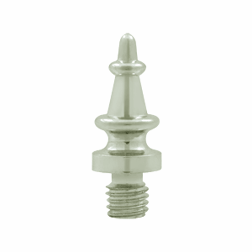 DELTANA 5/8 Inch Solid Brass Steeple Tip Cabinet Finial (Polished Nickel Finish)