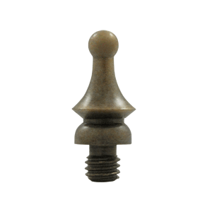 DELTANA 5/8 Inch Solid Brass Windsor Tip Cabinet Finial (Antique Brass Finish)