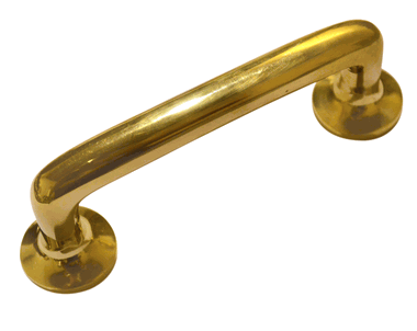 5 Inch (4 Inch c-c) Traditional Solid Brass Cabinet Pull (Polished Brass Finish)