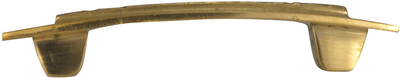 5 Inch Overall (3 1/2 Inch c-c) Solid Brass Craftsman Hammered Drawer Pull (Lacquered Brass Finish)