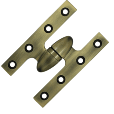 5 Inch x 3 1/4 Inch Solid Brass Olive Knuckle Hinge (Antique Brass)