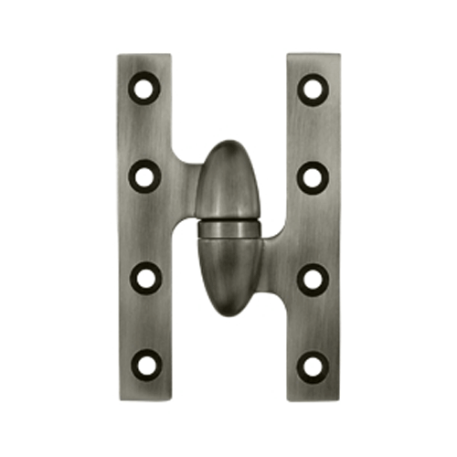 DELTANA 5 Inch x 3 1/4 Inch Solid Brass Olive Knuckle Hinge (Antique Nickel)