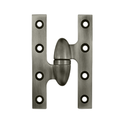 5 Inch x 3 1/4 Inch Solid Brass Olive Knuckle Hinge (Antique Nickel Finish)