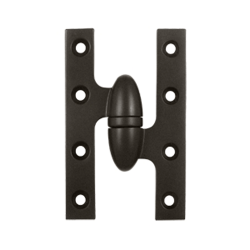 DELTANA 5 Inch x 3 1/4 Inch Solid Brass Olive Knuckle Hinge (Oil Rubbed Bronze Finish)