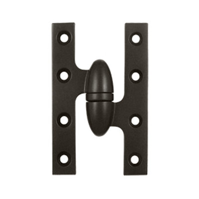 5 Inch x 3 1/4 Inch Solid Brass Olive Knuckle Hinge (Oil Rubbed Bronze Finish)