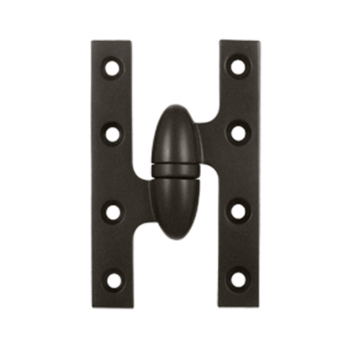 DELTANA 5 Inch x 3 1/4 Inch Solid Brass Olive Knuckle Hinge (Oil Rubbed Bronze Finish)