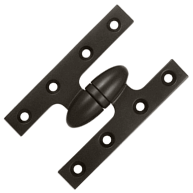 DELTANA 5 Inch x 3 1/4 Inch Solid Brass Olive Knuckle Hinge (Oil Rubbed Bronze Finish)