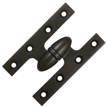 5 Inch x 3 1/4 Inch Solid Brass Olive Knuckle Hinge (Oil Rubbed Bronze Finish)