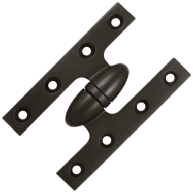 DELTANA 5 Inch x 3 1/4 Inch Solid Brass Olive Knuckle Hinge (Oil Rubbed Bronze Finish)