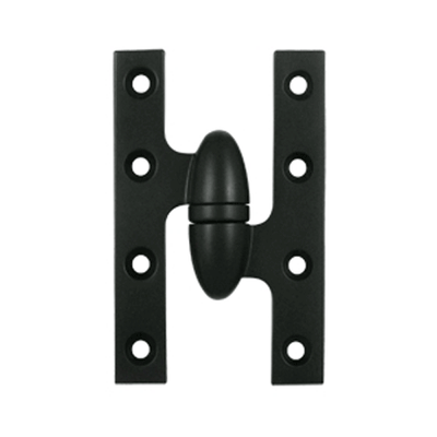 5 Inch x 3 1/4 Inch Solid Brass Olive Knuckle Hinge (Paint Black Finish)