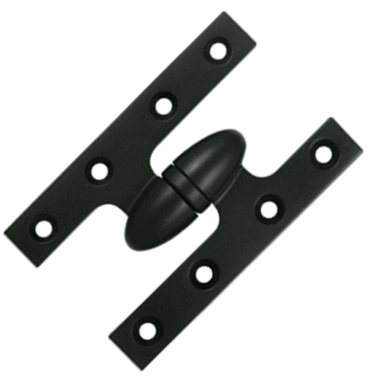 5 Inch x 3 1/4 Inch Solid Brass Olive Knuckle Hinge Paint Black Finish