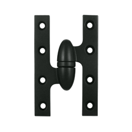 5 Inch x 3 1/4 Inch Solid Brass Olive Knuckle Hinge Paint Black Finish