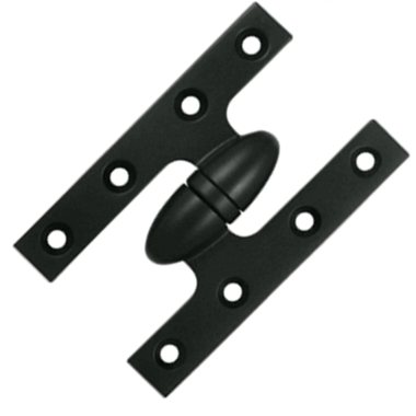 5 Inch x 3 1/4 Inch Solid Brass Olive Knuckle Hinge (Paint Black Finish)