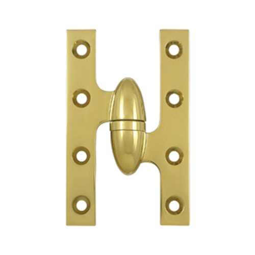 DELTANA 5 Inch x 3 1/4 Inch Solid Brass Olive Knuckle Hinge (PVD Finish)