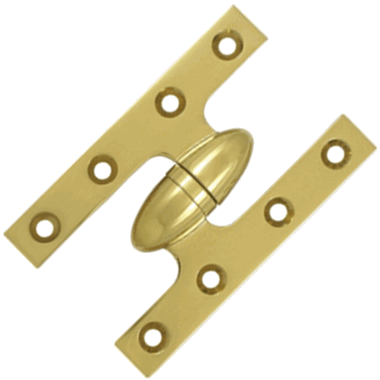 DELTANA 5 Inch x 3 1/4 Inch Solid Brass Olive Knuckle Hinge (PVD Finish)