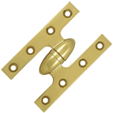 5 Inch x 3 1/4 Inch Solid Brass Olive Knuckle Hinge (PVD Finish)