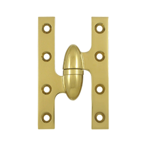 5 Inch x 3 1/4 Inch Solid Brass Olive Knuckle Hinge (PVD Finish)