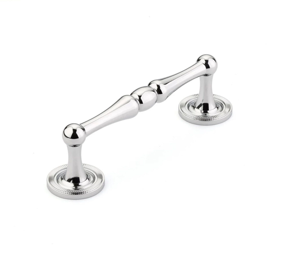 4 1/2 Inch (4 Inch c-c) Atherton Pull with Knurled Footplates (Polished Chrome Finish)