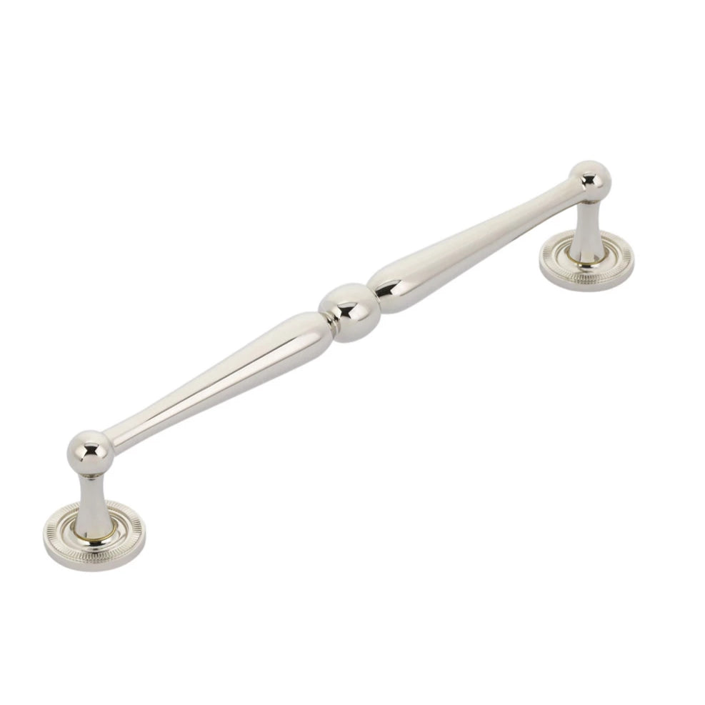 8 1/2 Inch (8 Inch c-c) Atherton Pull with Knurled Footplates (Polished Nickel Finish)