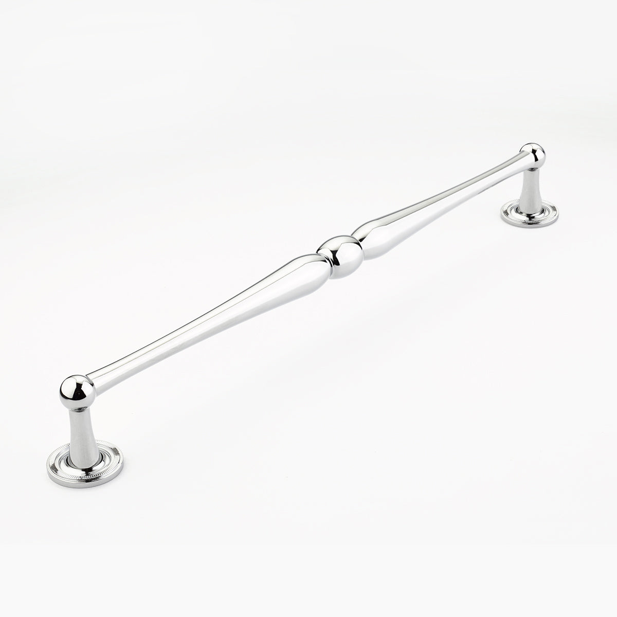 15 3/4 Inch (15 Inch c-c) Atherton Appliance Pull with Knurled Footplates (Polished Chrome Finish)