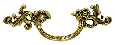 6 1/2 Inch (3.125" c-c) Filigrees Rococo Pull (Antique Brass Finish)