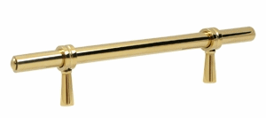 6 1/2 Inch Deltana Solid Brass Adjustable Pull (PVD Lifetime Polished Brass Finish)