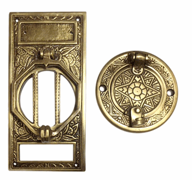 6 1/4 Inch Brass Speakeasy Door Knocker (Antique Brass Finish)
