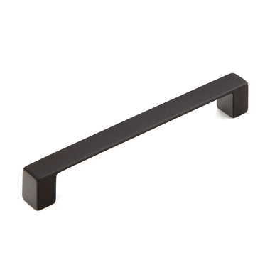 SCHAUB 6 3/8 Inch (6 1/4 Inch c-c) Classico Smooth Cabinet Pull (Matte Black Finish)