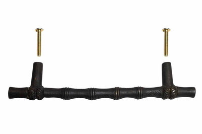 6 Inch Overall (4 1/2 Inch c-c) Japanese Bamboo Pull (Oil Rubbed Bronze Finish)