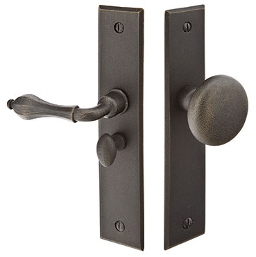 6 Inch Sandcast Bronze Screen Door Lock with Rectangular Style (Medium Bronze Finish)