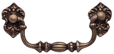 6 Inch Solid Brass Victorian Style Bail Handle (Antique Brass Finish)