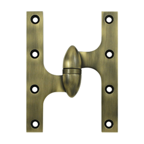 DELTANA 6 Inch x 4 1/2 Inch Solid Brass Olive Knuckle Hinge (Antique Brass)