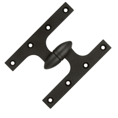 6 Inch x 4 1/2 Inch Solid Brass Olive Knuckle Hinge (Oil Rubbed Bronze Finish)